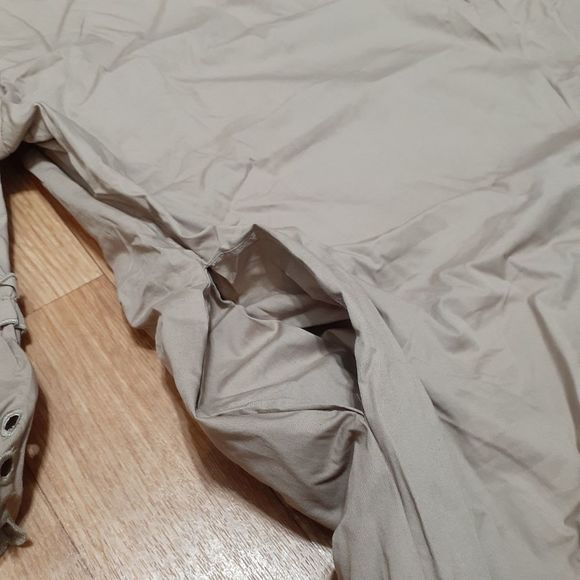 Hidden Alley Taupe 3/4 Sleeve Eyelet Shift Dress - Picture 9 of 10